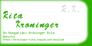 rita kroninger business card